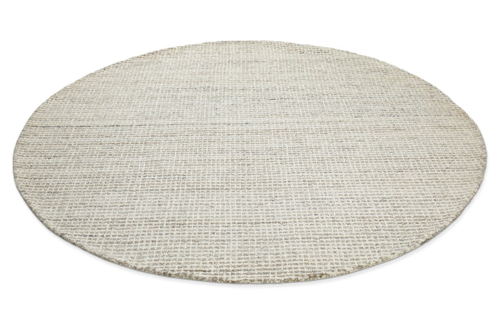 Kurzflor Teppich Rund Greige meliert "Hamptons FOURTEEN" WECONhome