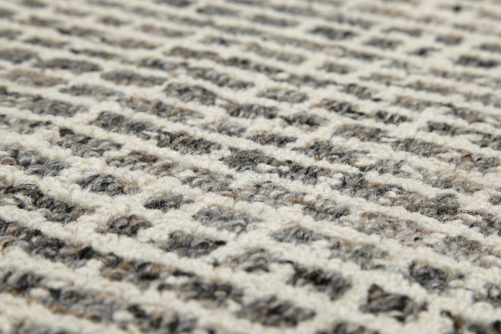 Kurzflor Teppich Rund Grau Braun meliert "Hamptons FOURTEEN" WECONhome