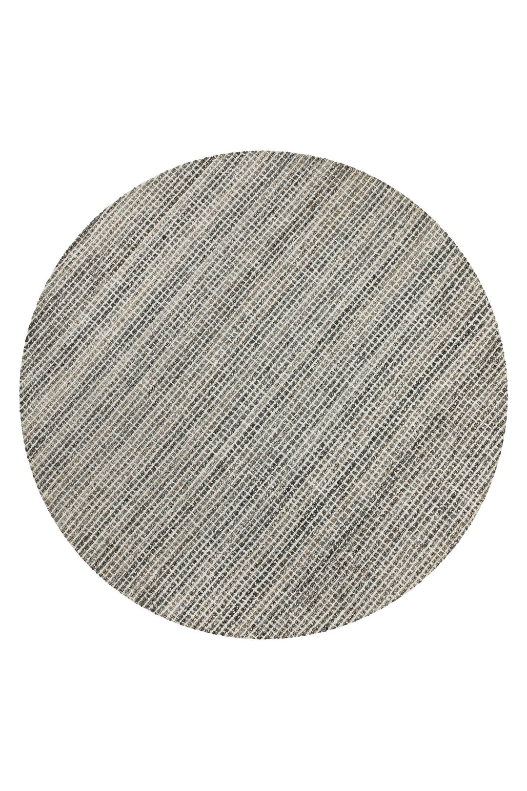 Kurzflor Teppich Rund Grau Braun meliert "Hamptons FOURTEEN" WECONhome