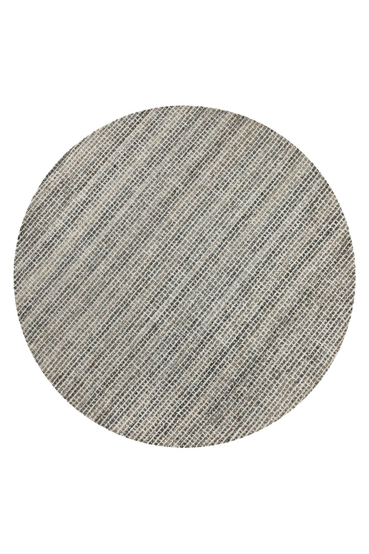 Kurzflor Teppich Rund Grau Braun meliert "Hamptons FOURTEEN" WECONhome