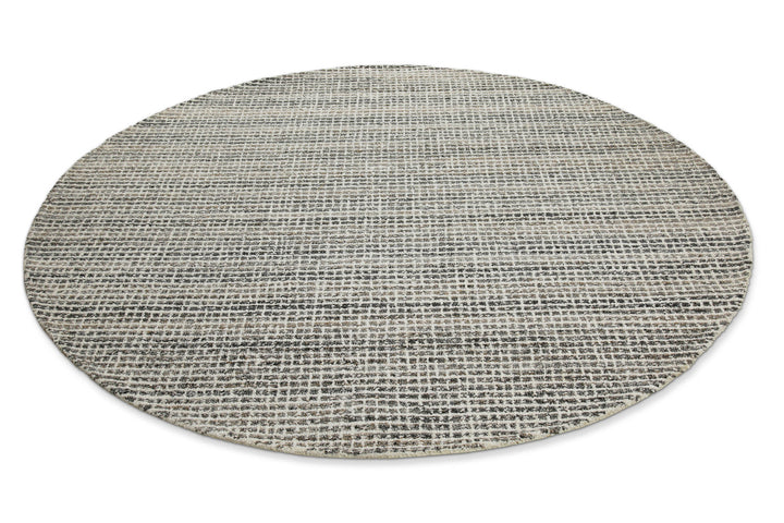 Kurzflor Teppich Rund Grau Braun meliert "Hamptons FOURTEEN" WECONhome