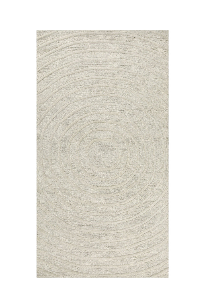 Kurzflor Teppich Creme Weiß aus Schurwolle "Hamptons NINETEEN" WECONhome