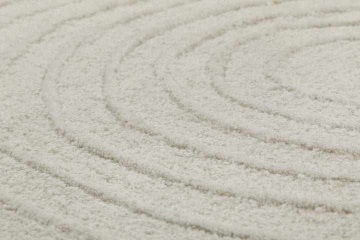 Kurzflor Teppich Creme Weiß aus Schurwolle "Hamptons NINETEEN" WECONhome