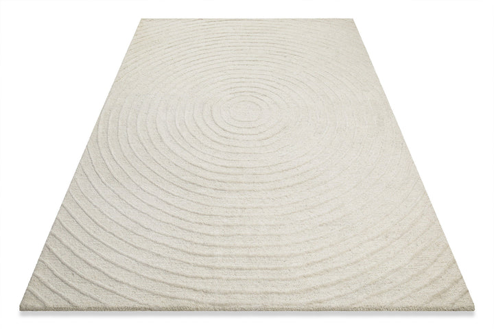 Kurzflor Teppich Creme Weiß aus Schurwolle "Hamptons NINETEEN" WECONhome