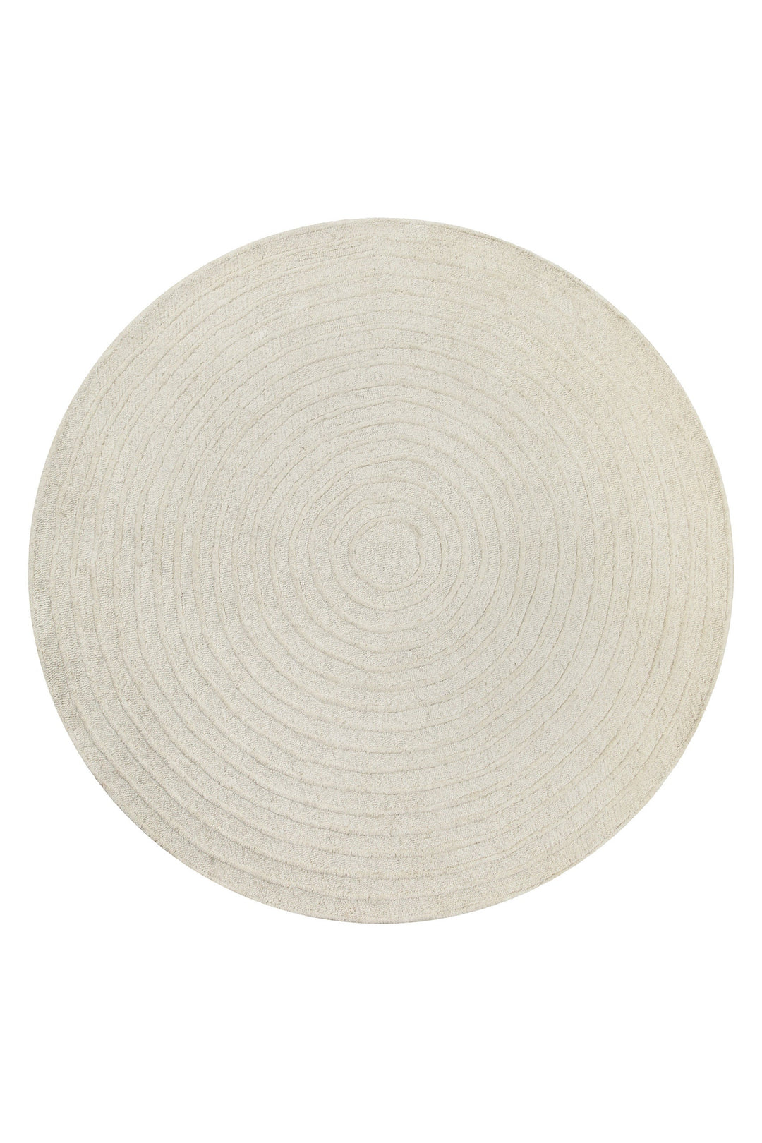 Kurzflor Teppich Rund Creme Weiß aus Schurwolle "Hamptons NINETEEN" WECONhome
