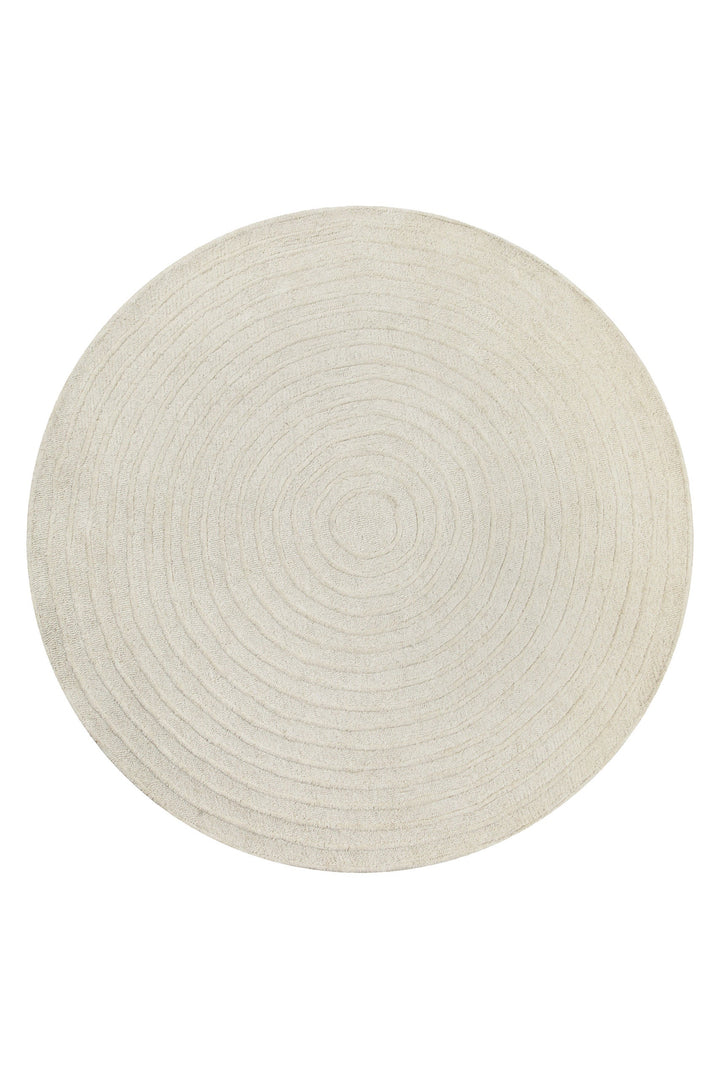 Kurzflor Teppich Rund Creme Weiß aus Schurwolle "Hamptons NINETEEN" WECONhome