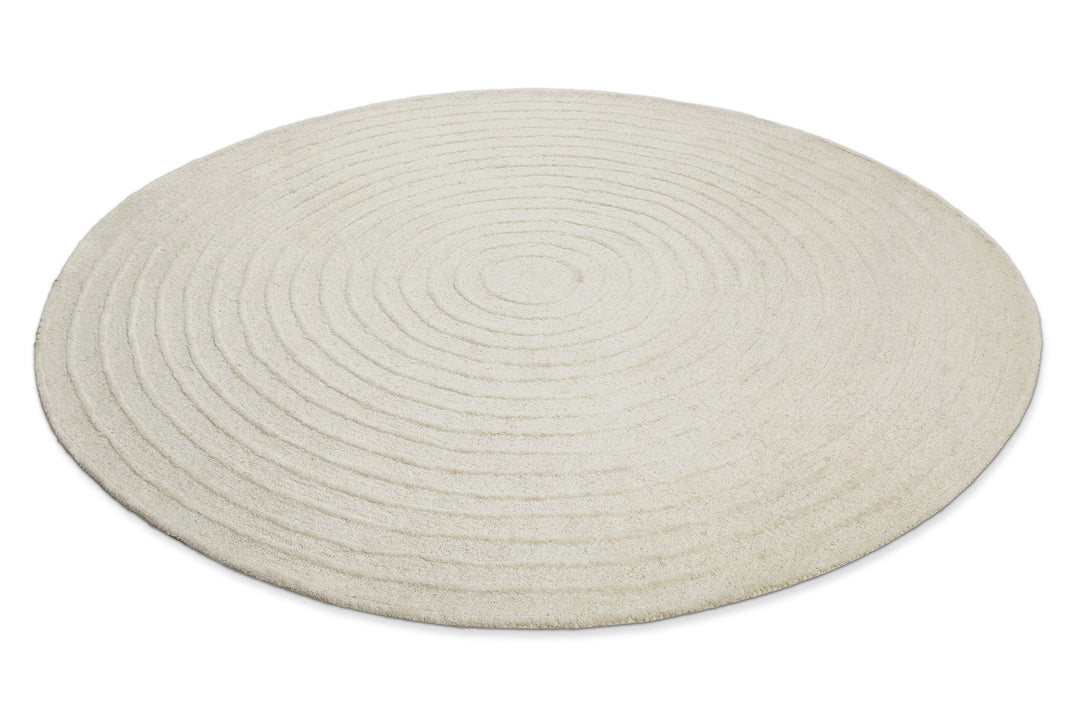 Kurzflor Teppich Rund Creme Weiß aus Schurwolle "Hamptons NINETEEN" WECONhome
