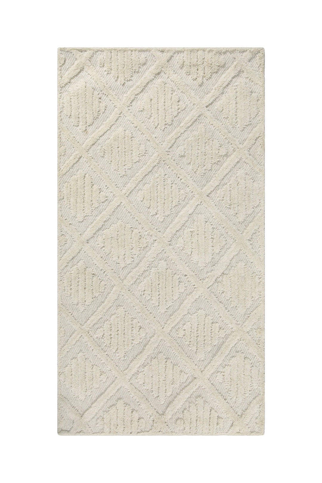 Kurzflor Teppich Creme Weiß aus Schurwolle "Hamptons SEVENTEEN" WECONhome