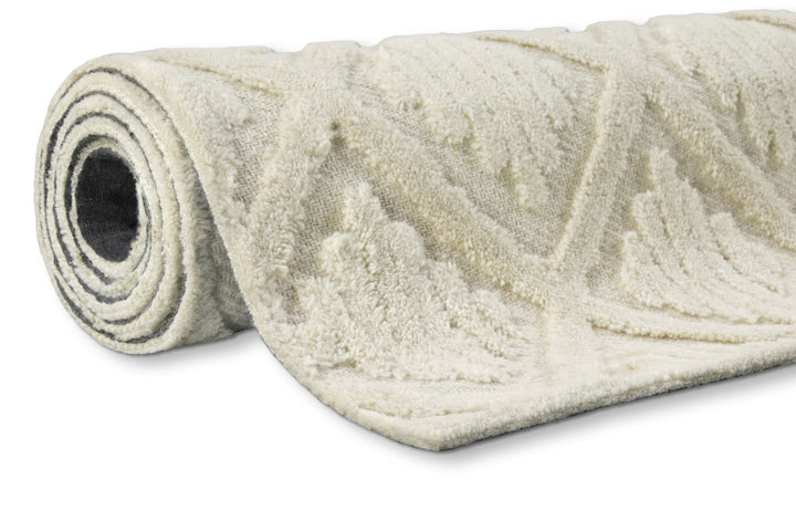 Kurzflor Teppich Creme Weiß aus Schurwolle "Hamptons SEVENTEEN" WECONhome