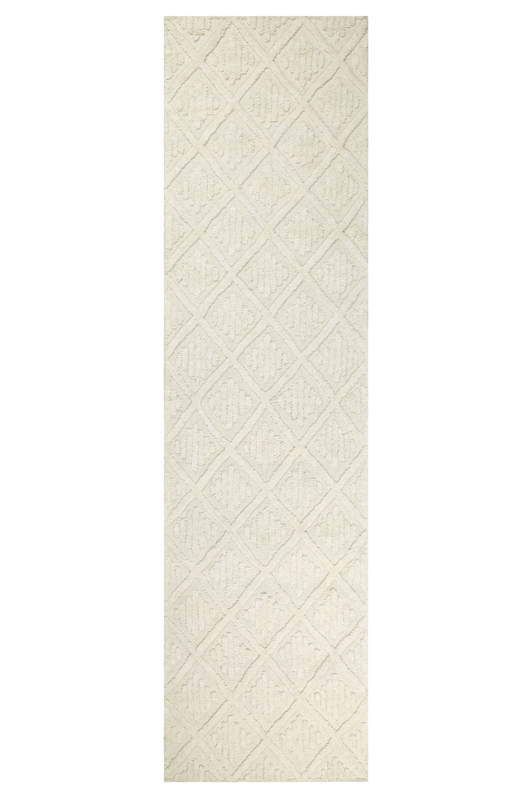 Kurzflor Teppich Creme Weiß aus Schurwolle "Hamptons SEVENTEEN" WECONhome