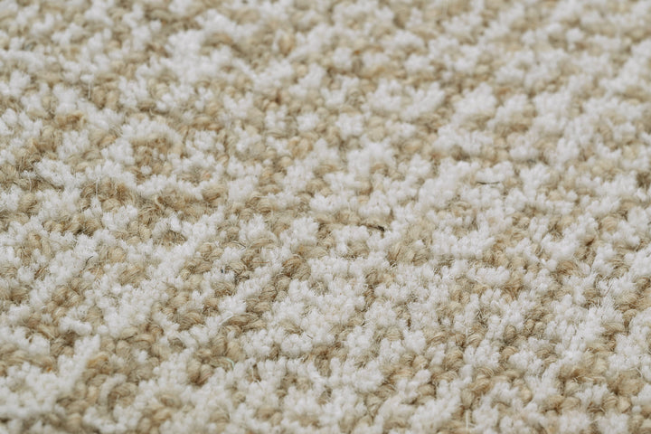 Kurzflor Teppich Rund Sand Beige aus Schurwolle "Hamptons THIRTEEN" WECONhome