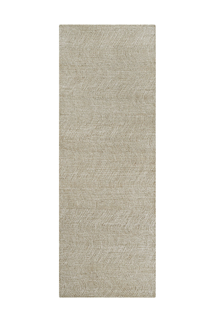 Kurzflor Teppich Rund Sand Beige aus Schurwolle "Hamptons THIRTEEN" WECONhome