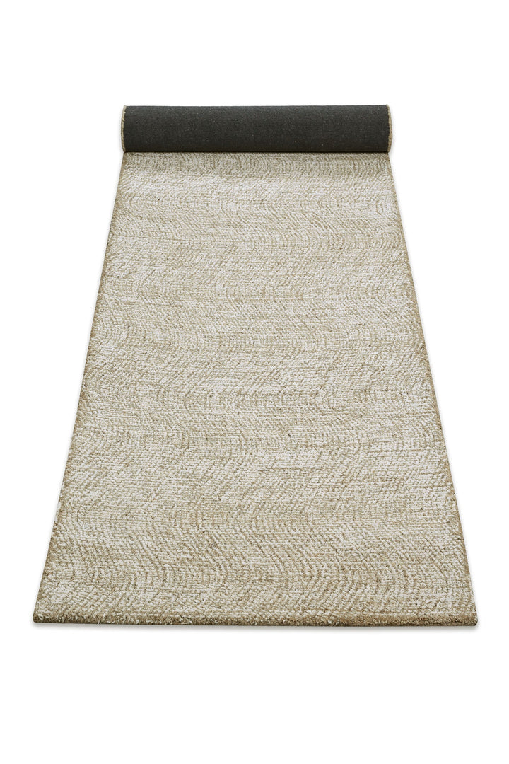 Kurzflor Teppich Sand Beige aus Schurwolle "Hamptons THIRTEEN" WECONhome