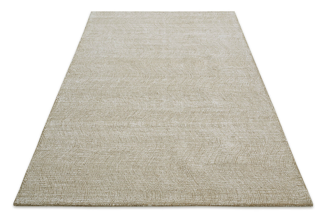 Kurzflor Teppich Sand Beige aus Schurwolle "Hamptons THIRTEEN" WECONhome
