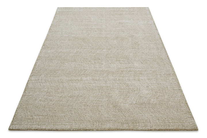 Kurzflor Teppich Sand Beige aus Schurwolle "Hamptons THIRTEEN" WECONhome