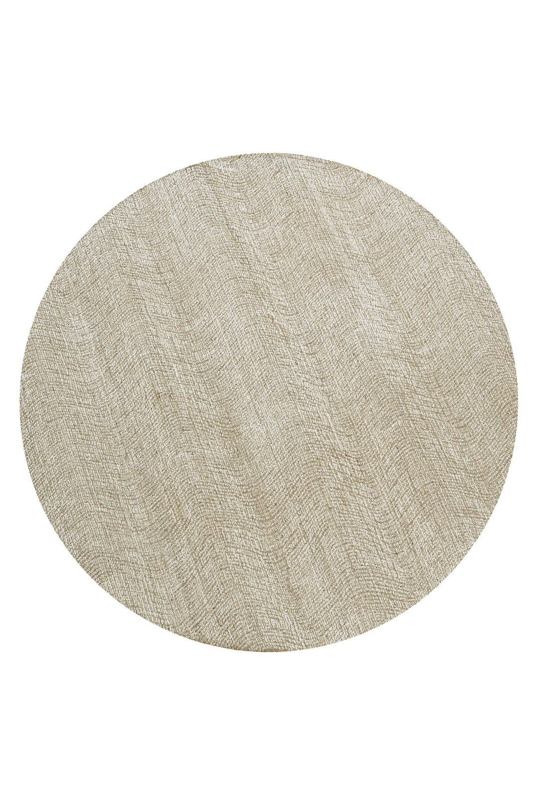 Kurzflor Teppich Rund Sand Beige aus Schurwolle "Hamptons THIRTEEN" WECONhome