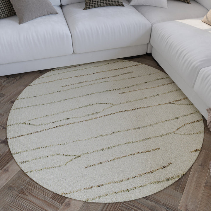 Kurzflor Teppich Rund Creme Weiß "Hamptons THIRTYNINE" WECONhome