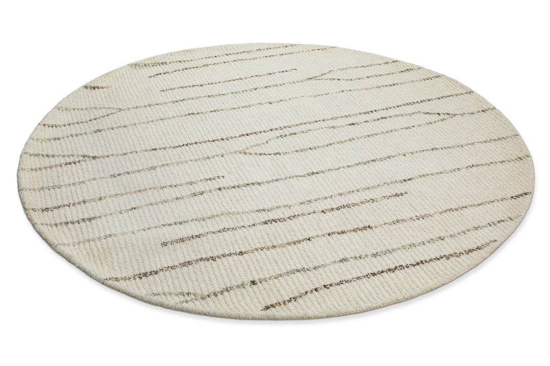 Kurzflor Teppich Rund Creme Weiß "Hamptons THIRTYNINE" WECONhome
