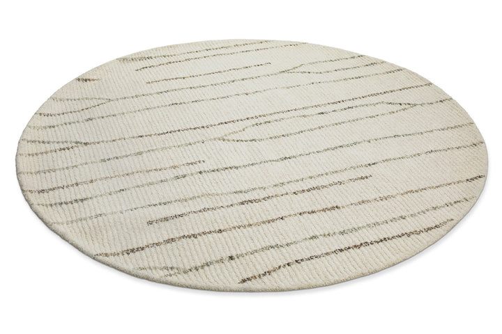 Kurzflor Teppich Rund Creme Weiß "Hamptons THIRTYNINE" WECONhome