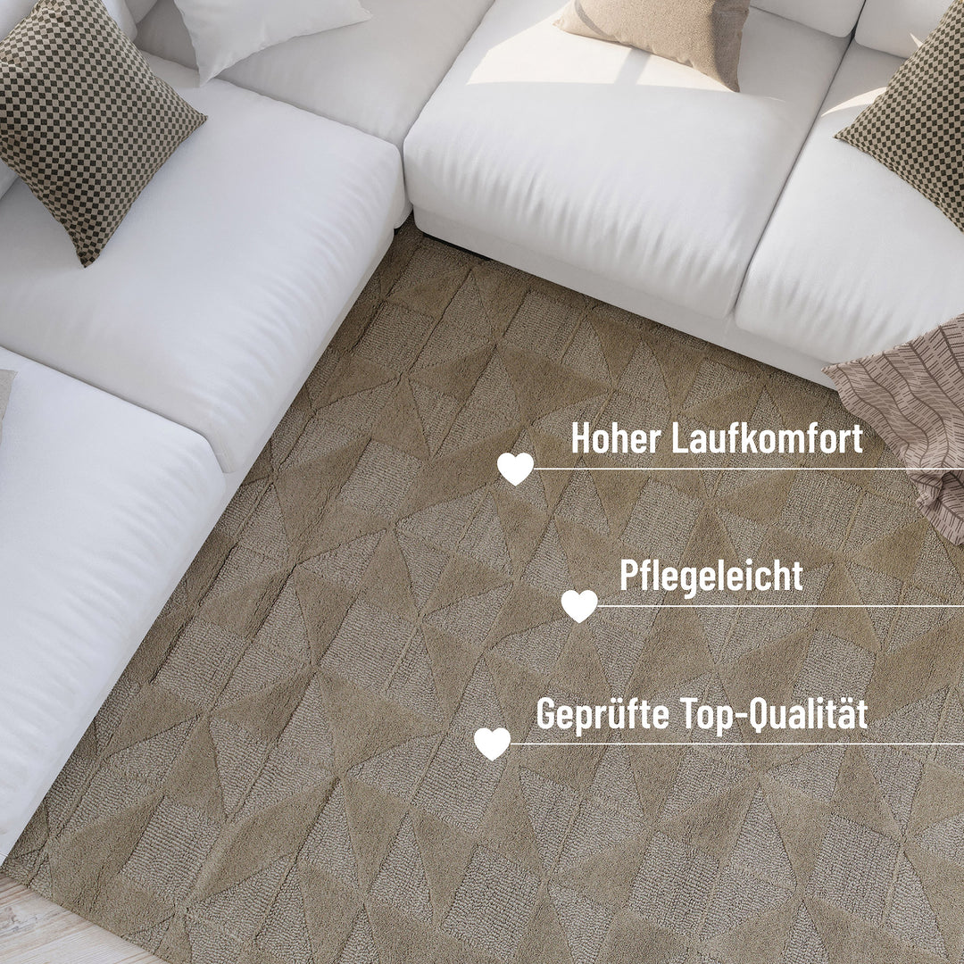 Strukturierte Randpartie des Hamptons THIRTYSEVEN Teppichs mit langlebiger Einfassung und präzisem Übergang.