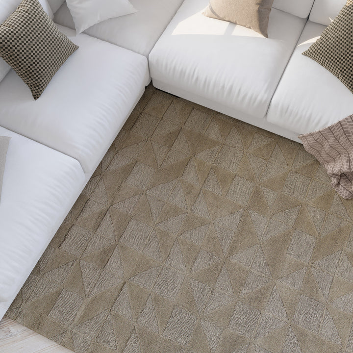 Weitere Perspektive auf den Hamptons THIRTYSEVEN Wohnteppich mit natürlichem Licht und klarer Musterwirkung.