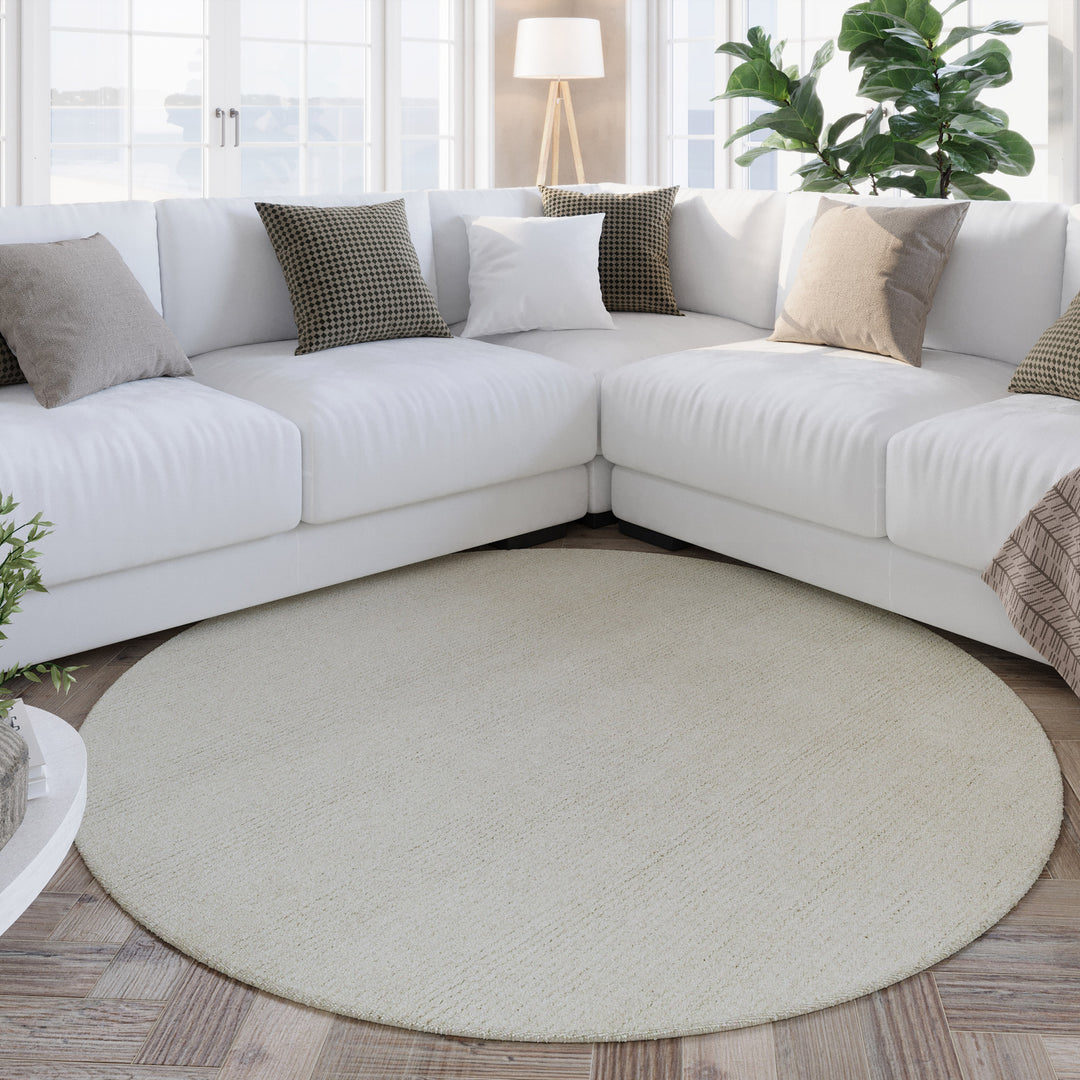 Hamptons THIRTYTWO Teppich aus alternativer Perspektive im Interieur mit moderner, strukturierter Optik.