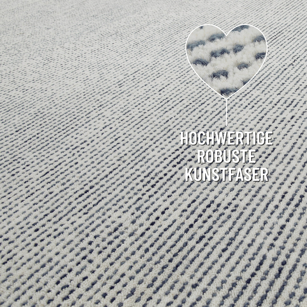 Nahaufnahme des Hamptons THIRTYTWO Wohnteppichs mit robuster Struktur.