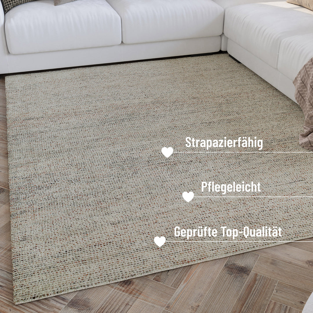 Strukturierte Randpartie des Hamptons THIRTYTWO Teppichs mit langlebiger Einfassung und präzisem Übergang.