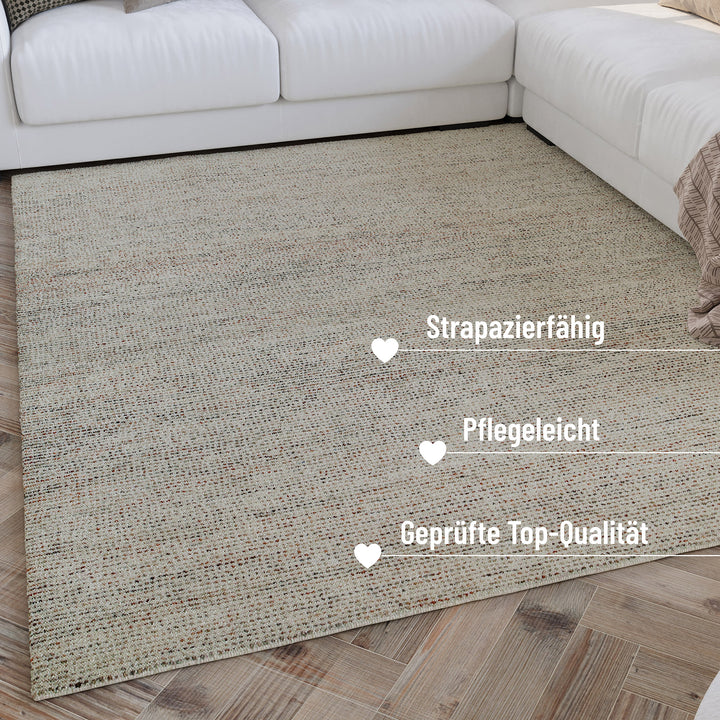 Strukturierte Randpartie des Hamptons THIRTYTWO Teppichs mit langlebiger Einfassung und präzisem Übergang.