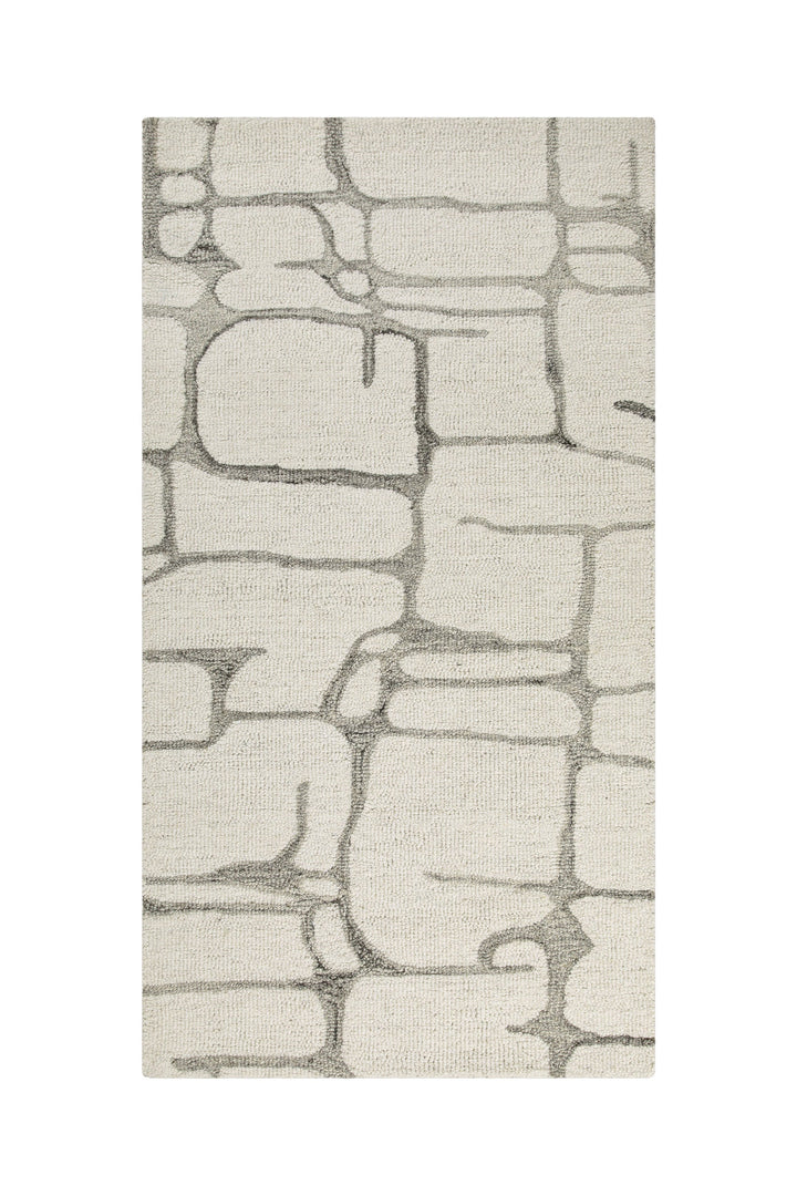 Kurzflor Teppich Creme Weiß aus Schurwolle "Hamptons TWELVE" WECONhome