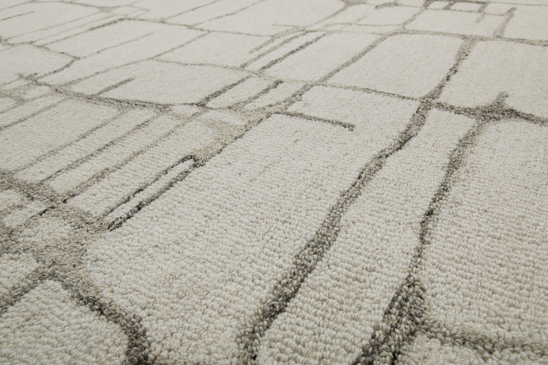 Kurzflor Teppich Rund Creme Weiß aus Schurwolle "Hamptons TWELVE" WECONhome