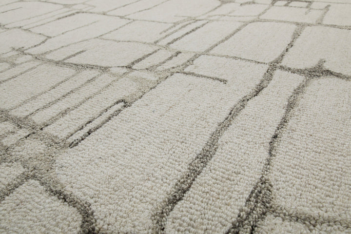 Kurzflor Teppich Rund Creme Weiß aus Schurwolle "Hamptons TWELVE" WECONhome