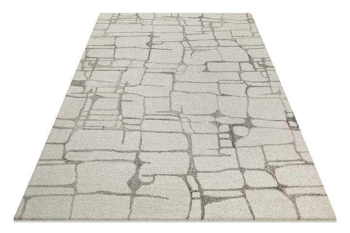 Kurzflor Teppich Creme Weiß aus Schurwolle "Hamptons TWELVE" WECONhome