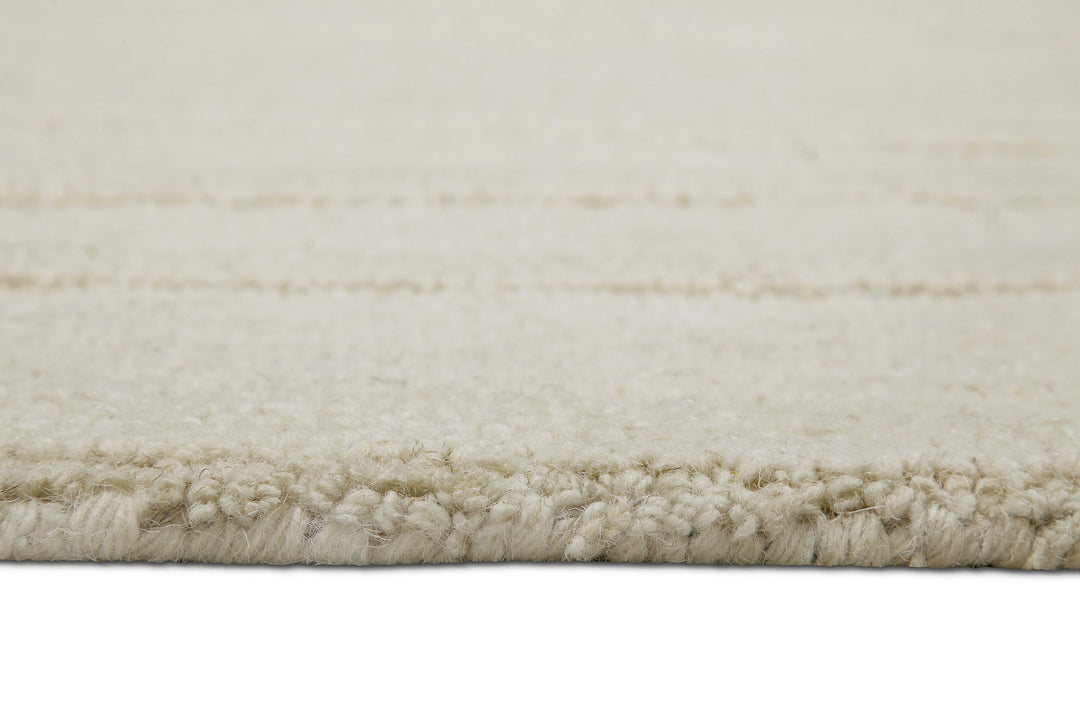 Kurzflor Teppich Rund Creme Weiß aus Schurwolle "Hamptons TWENTY" WECONhome