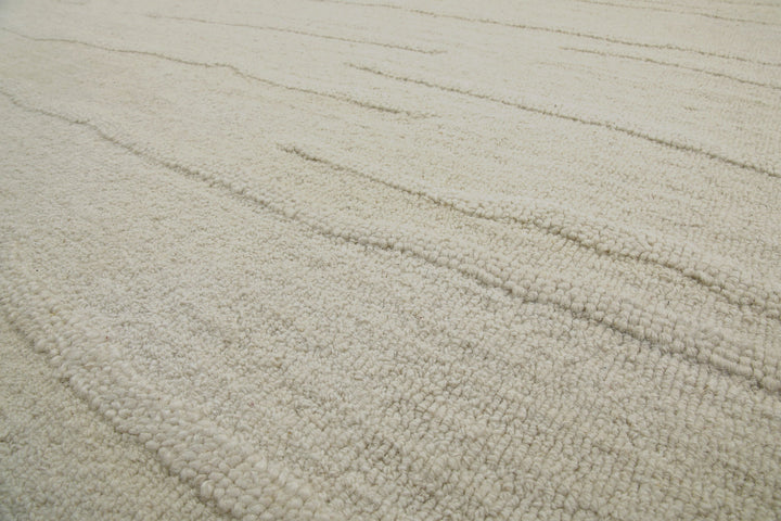 Kurzflor Teppich Creme Weiß aus Schurwolle "Hamptons TWENTY" WECONhome