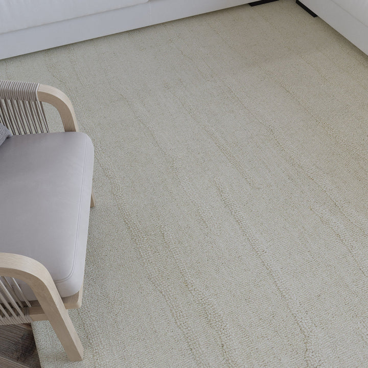 Kurzflor Teppich Creme Weiß aus Schurwolle "Hamptons TWENTY" WECONhome