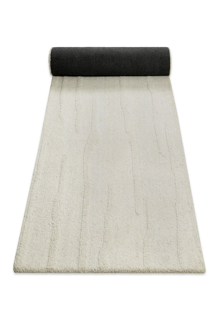 Kurzflor Teppich Creme Weiß aus Schurwolle "Hamptons TWENTY" WECONhome