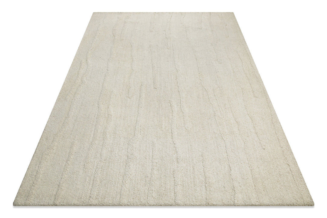Kurzflor Teppich Creme Weiß aus Schurwolle "Hamptons TWENTY" WECONhome