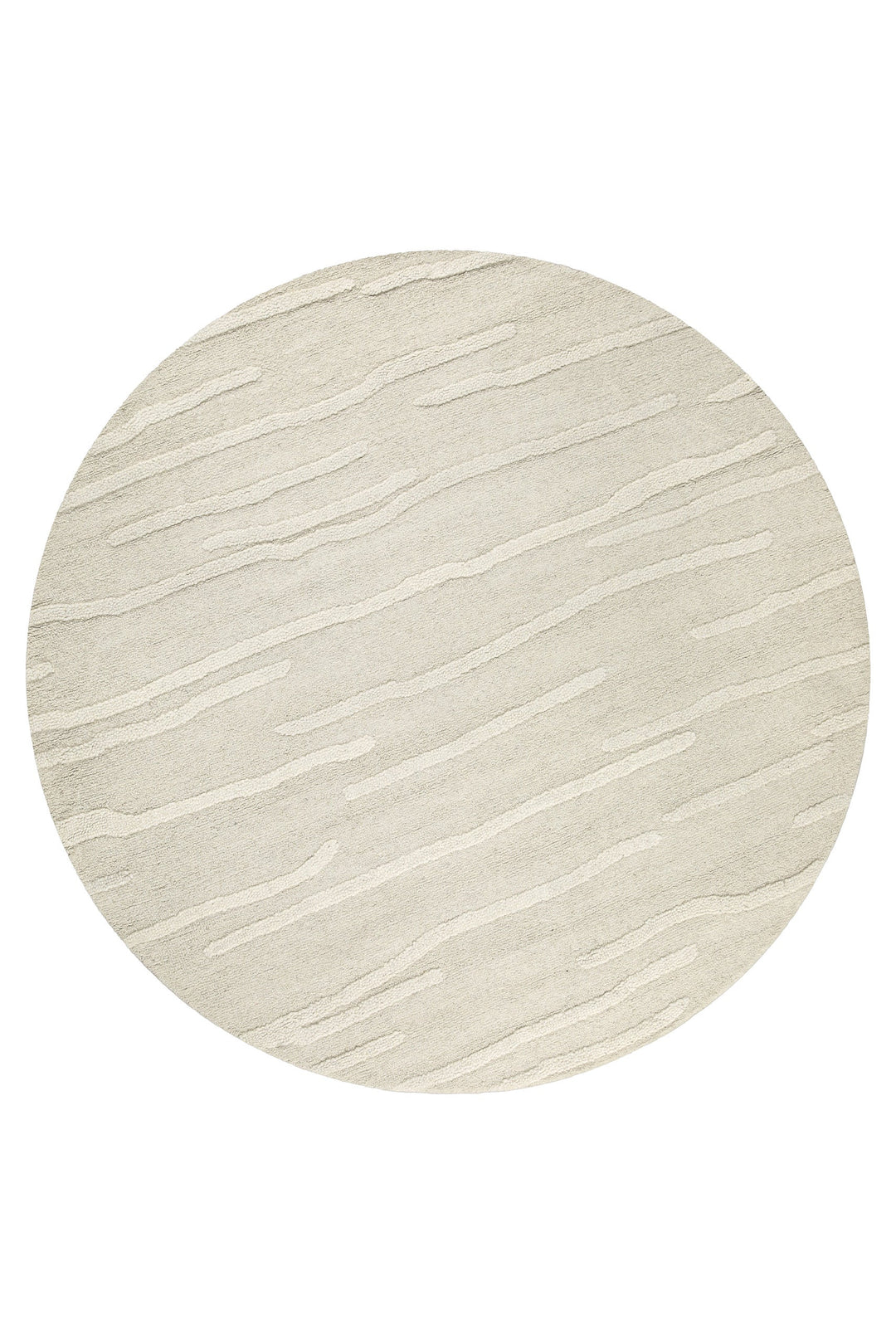 Kurzflor Teppich Rund Creme Weiß aus Schurwolle "Hamptons TWENTY" WECONhome