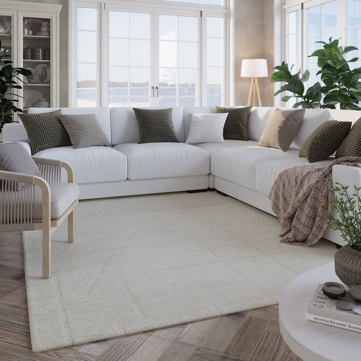 Kurzflor Teppich Creme Weiß "Hamptons TWENTYEIGHT" WECONhome