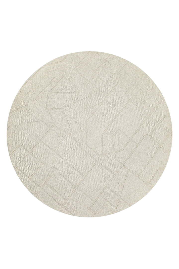 Kurzflor Teppich Rund Creme Weiß "Hamptons TWENTYEIGHT" WECONhome