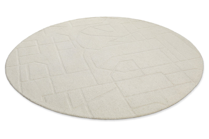 Kurzflor Teppich Rund Creme Weiß "Hamptons TWENTYEIGHT" WECONhome