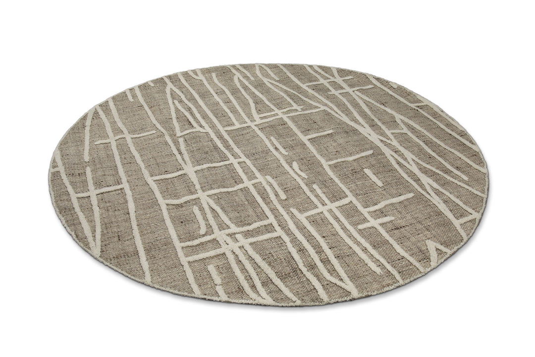 Kurzflor Teppich Rund Taupe meliert "Hamptons TWENTYFIVE" WECONhome