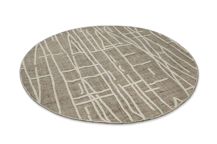 Kurzflor Teppich Rund Taupe meliert "Hamptons TWENTYFIVE" WECONhome
