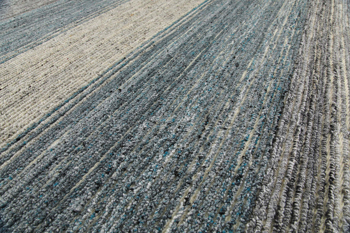 Kurzflor Teppich Rund Grau Blau meliert "Hamptons TWENTYFOUR" WECONhome
