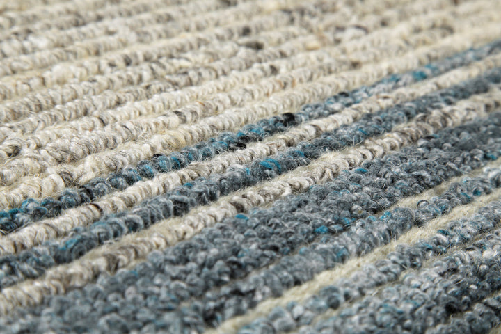 Kurzflor Teppich Rund Grau Blau meliert "Hamptons TWENTYFOUR" WECONhome