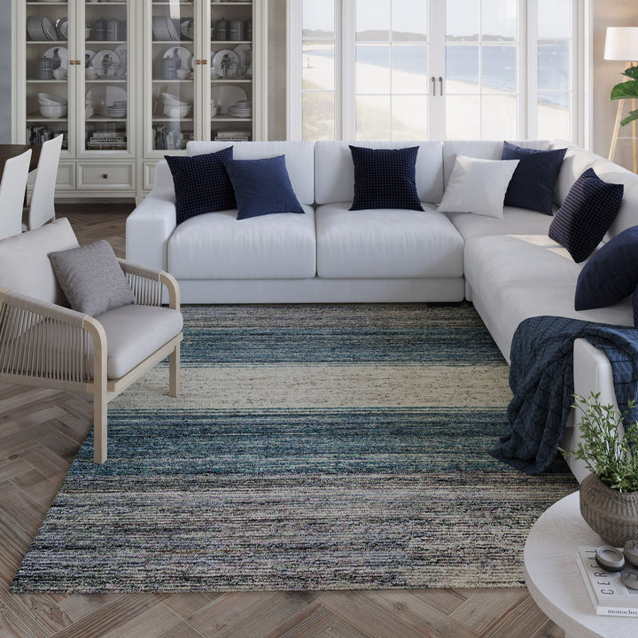 Kurzflor Teppich Grau Blau meliert "Hamptons TWENTYFOUR" WECONhome