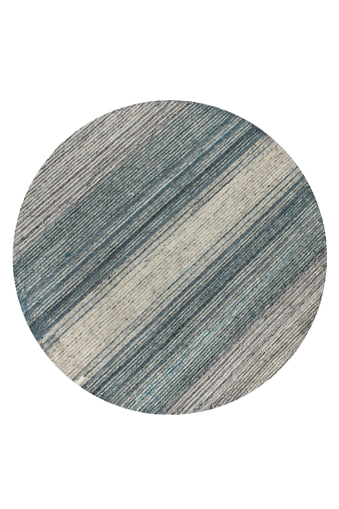 Kurzflor Teppich Rund Grau Blau meliert "Hamptons TWENTYFOUR" WECONhome