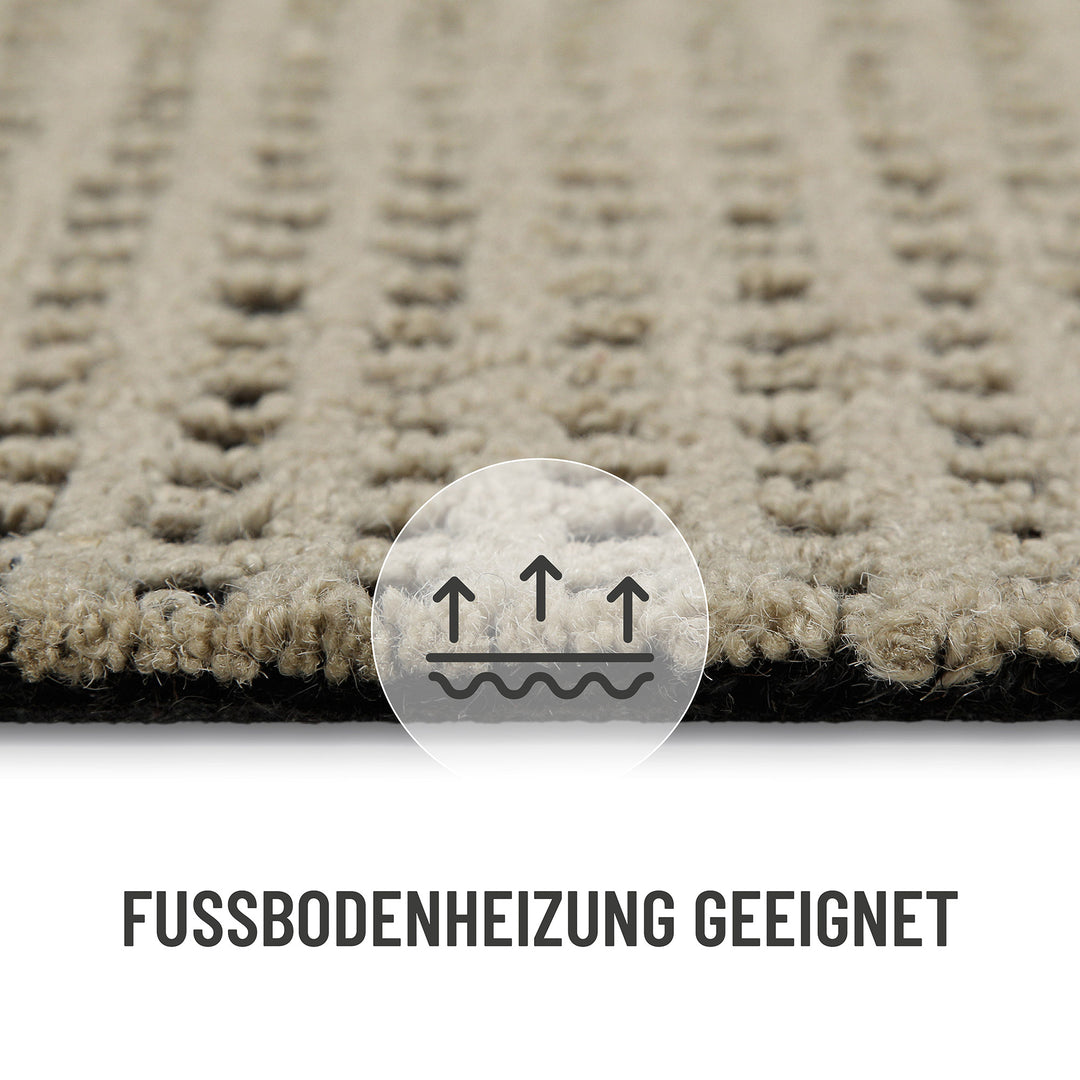 Nahaufnahme der Teppichkante vom Hamptons TWENTYNINE mit hochwertiger Einfassung und gleichmäßiger Struktur.