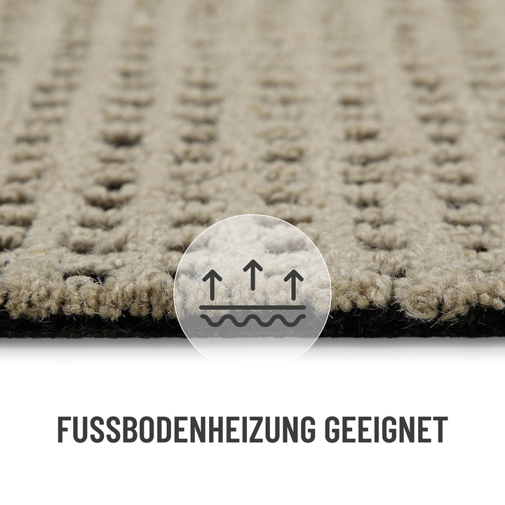 Nahaufnahme der Teppichkante vom Hamptons TWENTYNINE mit hochwertiger Einfassung und gleichmäßiger Struktur.